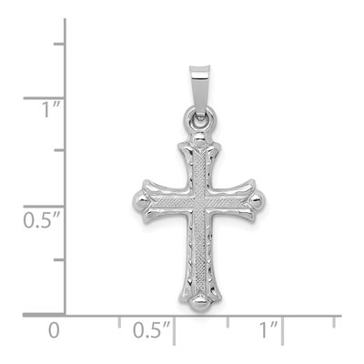 14K White Gold Fleur de Lis Cross Pendant – view 4