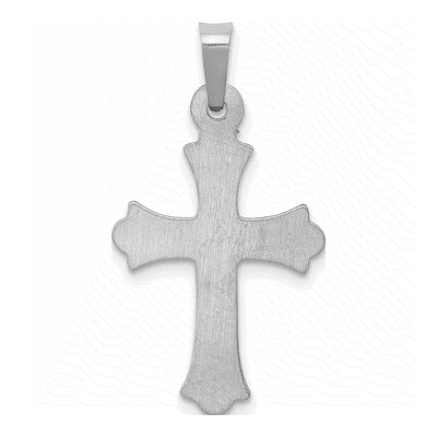 14K White Gold Fleur de Lis Cross Pendant – view 5