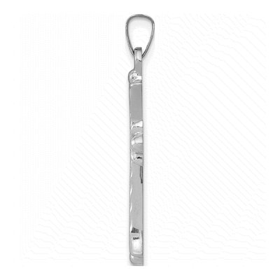 14K White Gold Fleur de Lis Cross Pendant – view 3