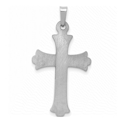 14K White Gold Fleur de Lis Cross Pendant – view 5