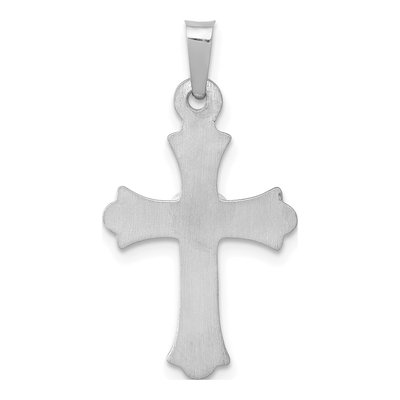 14K White Gold Diamond Fleur de Lis Cross Pendant – view 5