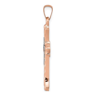 14K Two-Tone Gold Fleur de Lis Cross Pendant – view 3