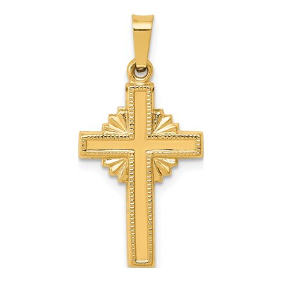 14K Yellow Gold Celtic Iona Cross Pendant