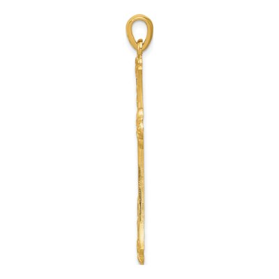 14K Yellow Gold Fleur de Lis Cross Pendant – view 3