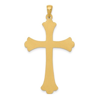 14K Yellow Gold Fleur de Lis Cross Pendant – view 5