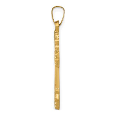 14K Yellow Gold Fleur de Lis Cross Pendant – view 3