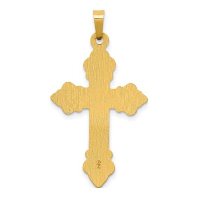 14K Yellow Gold Fleur de Lis Cross Pendant – view 5