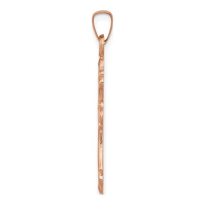 14K Rose Gold Fleur de Lis Cross Pendant – view 3