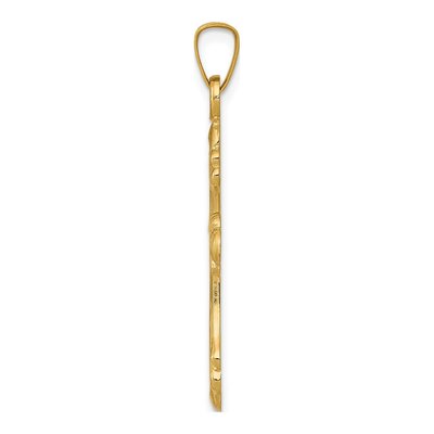 14K Yellow Gold Fleur de Lis Cross Pendant – view 3