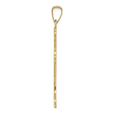 14K Yellow Gold Budded Cross Pendant – view 3