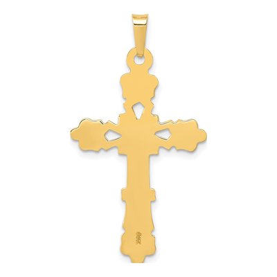 14K Yellow Gold Budded Cross Pendant – view 4
