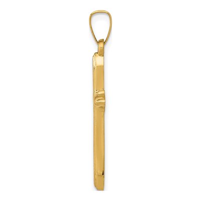 14K Yellow Gold Textured Passion Cross Pendant – view 3