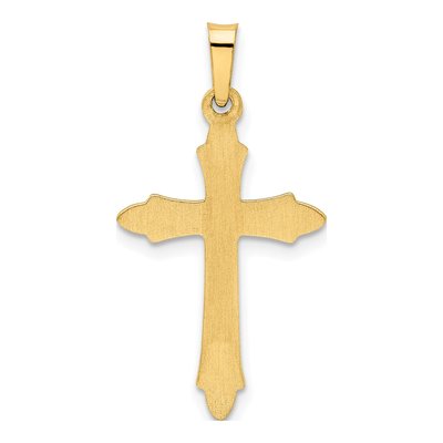 14K Yellow Gold Textured Passion Cross Pendant – view 4