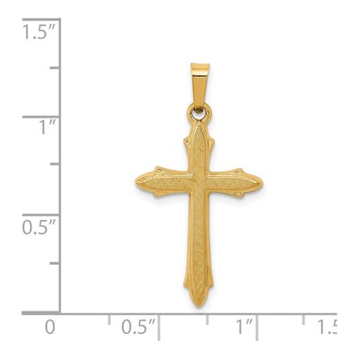 14K Yellow Gold Textured Passion Cross Pendant – view 5