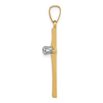 14K Yellow Gold Diamond Cross Pendant – view 3