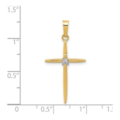 14K Yellow Gold Diamond Cross Pendant – view 5