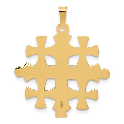 14K Yellow Gold Jerusalem Cross Pendant – view 4