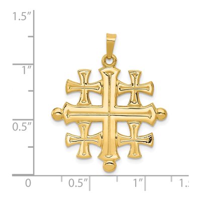 14K Yellow Gold Jerusalem Cross Pendant – view 5