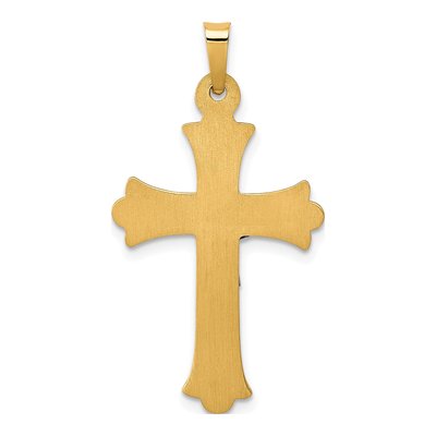 14K Two-Tone Gold INRI Crucifix Cross Pendant – view 4