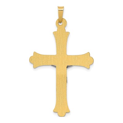 14K Two-Tone Gold INRI Crucifix Pendant – view 4