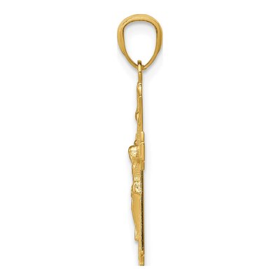 14K Yellow Gold Small Passion Crucifix Pendant – view 3