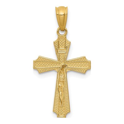 14K Yellow Gold Small Passion Crucifix Pendant – view 4
