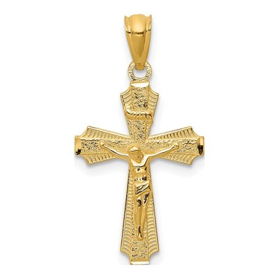 14K Yellow Gold Small Passion Crucifix Pendant