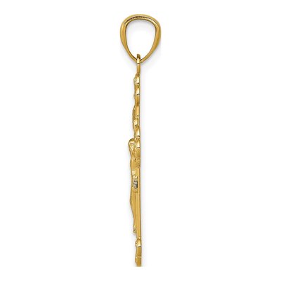 14K Yellow Gold INRI Crucifix Pendant – view 3