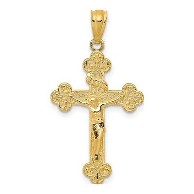 14K Yellow Gold INRI Crucifix Pendant
