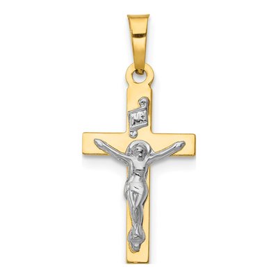 14K Yellow Gold INRI Crucifix Pendant
