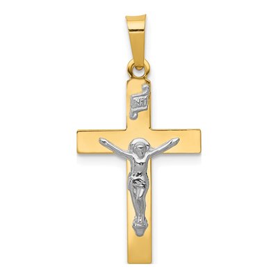 14K Yellow Gold INRI Crucifix Pendant
