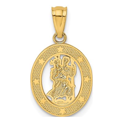 14K Yellow Gold Saint Christopher Medal Pendant – view 4