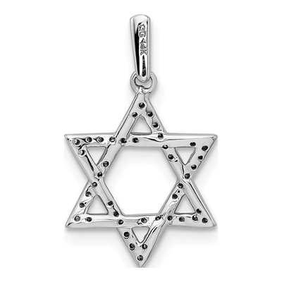 14K White Gold Diamond Star of David Pendant – view 4