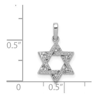 14K White Gold Diamond Star of David Pendant – view 5