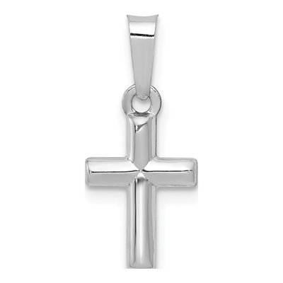14K White Gold Cross Pendant