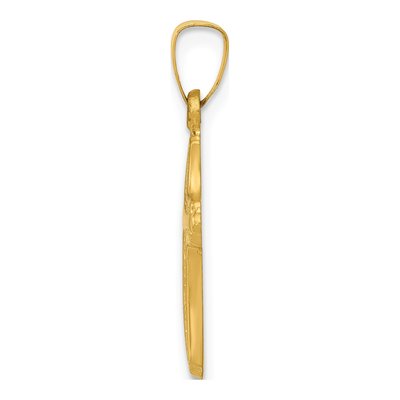 14K Yellow Gold Textured Cross Pendant – view 3