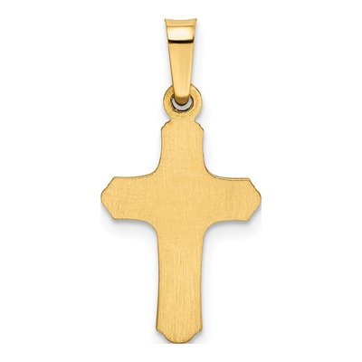 14K Yellow Gold Textured Cross Pendant – view 4