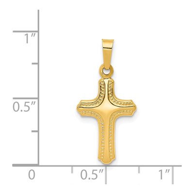 14K Yellow Gold Textured Cross Pendant – view 5