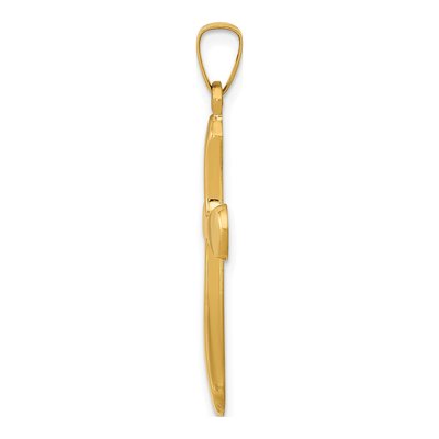 14K Yellow Gold Rounded Cross Pendant – view 3
