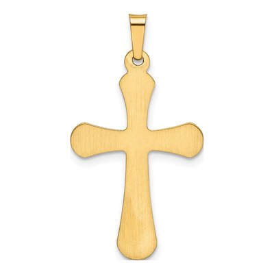 14K Yellow Gold Rounded Cross Pendant – view 4