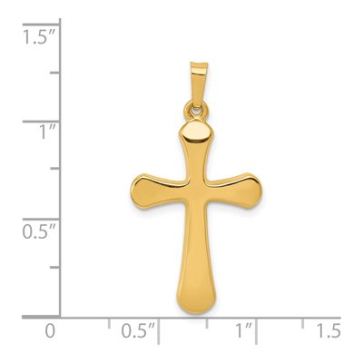 14K Yellow Gold Rounded Cross Pendant – view 5