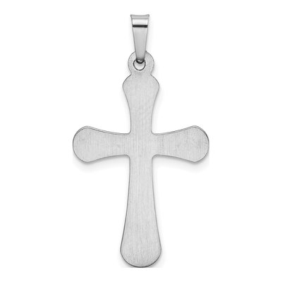 14K White Gold Rounded Cross Pendant – view 4