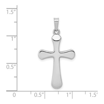 14K White Gold Rounded Cross Pendant – view 5