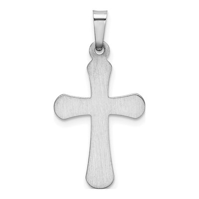 14K White Gold Rounded Cross Pendant – view 4
