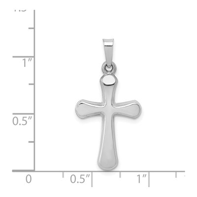 14K White Gold Rounded Cross Pendant – view 5
