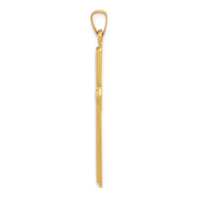 14k Yellow Gold Polished Latin Cross Pendant – view 3