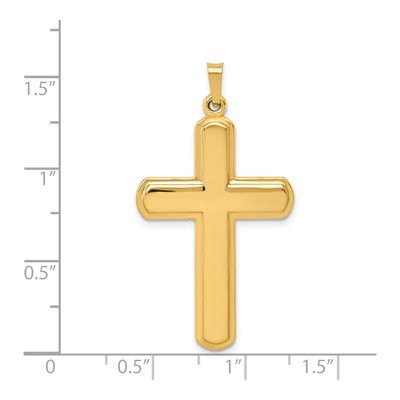 14k Yellow Gold Polished Latin Cross Pendant – view 5