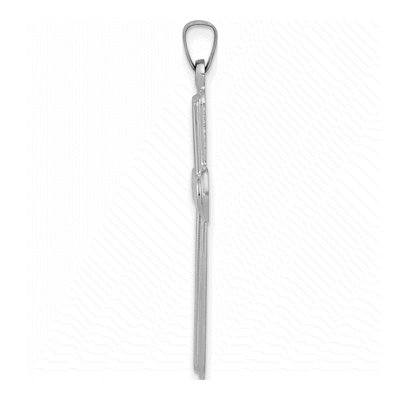 14K White Gold Latin Cross Pendant – view 3