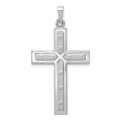 14K White Gold Cross Pendant