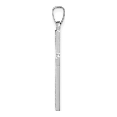 14K White Gold Lattice Cross Pendant – view 3